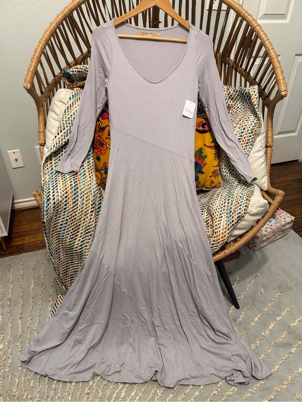 Free People free-est  Tatiana Maxi Dress | Small | Silver | NWT - Picture 9 of 12
